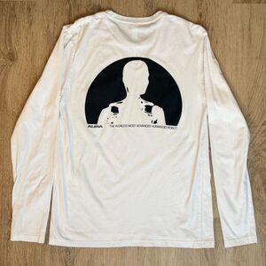 Next Level Long Sleeve T-Shirt Aura Robot Las Vegas Sphere Logo White Medium